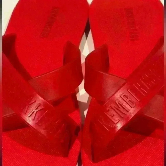 BIKKEMBERGS women red flip flops size 41 - made in Italy - Picture 2 of 9